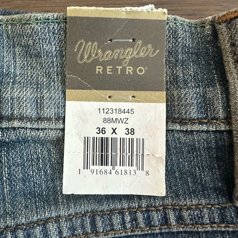 Wrangler Retro Slim Straight Denim Jeans‎ Size 36x38 New With Tags - Picture 6 of 6